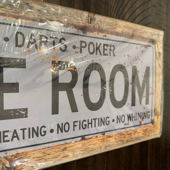 NEW Framed Game Room House Rules Metal Street Sign (7"x17") - Picture 3 of 7
